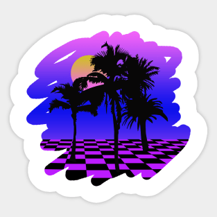 Eighties VHS Palm Trees Sticker